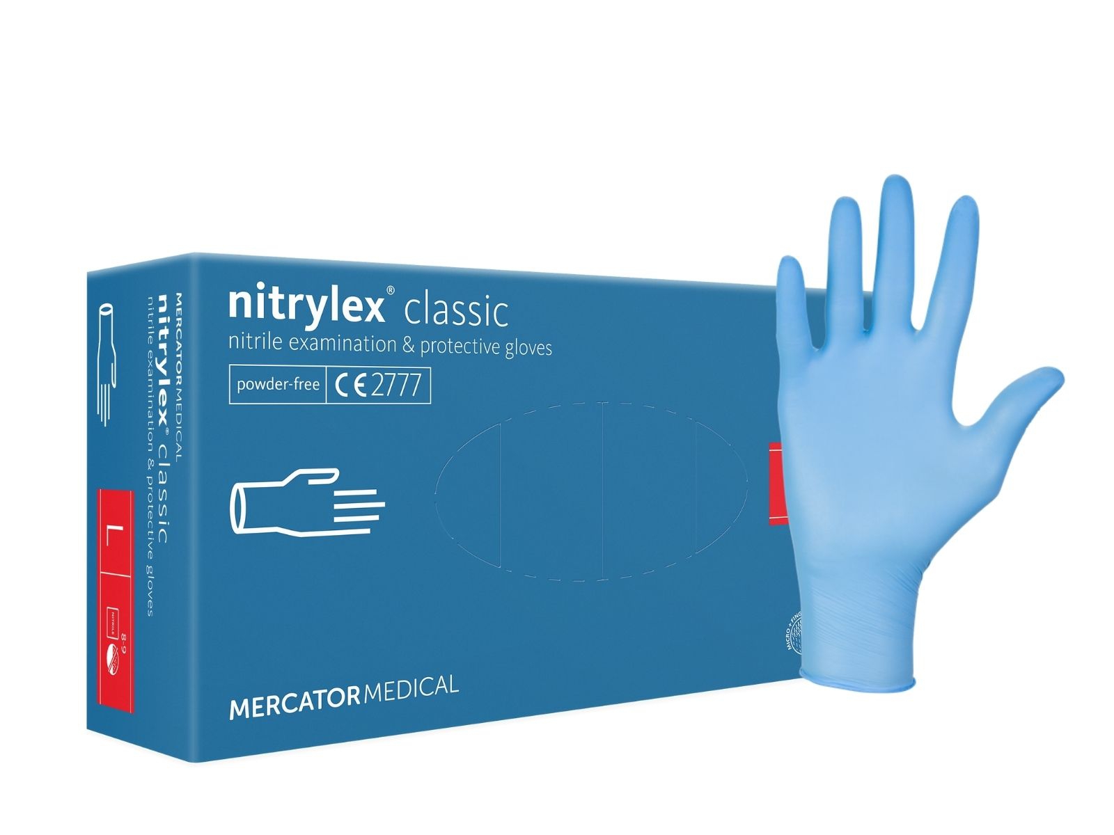 Rękawice Nitrylex Blue L Mercator Classic KARTON